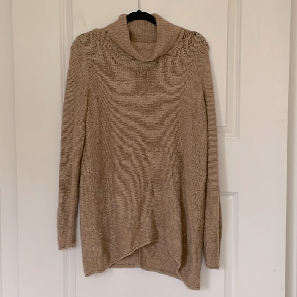 Abercrombie & Fitch Tan Longline Split Back Sweater XL Neutral